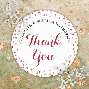 Adesivo Redondo 40 anos Ruby Love Hearts Obrigado