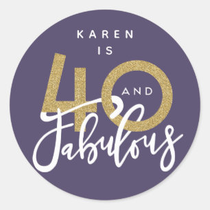 Adesivo Redondo 40 e autocolantes fabulosos