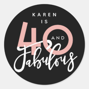 Adesivo Redondo 40 e autocolantes fabulosos