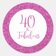 40 e fabulosa reluzente rosa de aniversário
