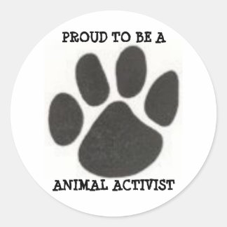 ADESIVO REDONDO 4233078725, ORGULHOSO DE SER, ATIVISTA ANIMAL