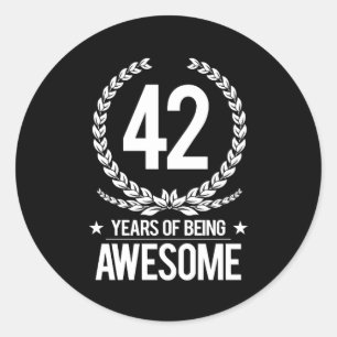 Adesivo Redondo 42nd Aniversário (42 anos de ser impressionantes)