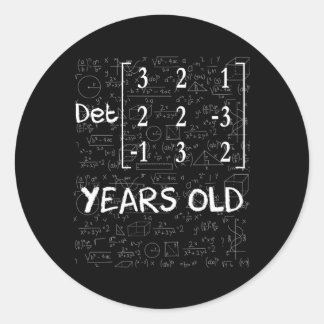 Adesivo Redondo 45º 45 Com Geek Matriz Determinante Matriz