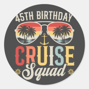 Adesivo Redondo 45º Aniversário da Família Cruise Squad