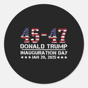 Adesivo Redondo 45 - 47 Bandeira dos EUA Dia de Posse de Trump 202