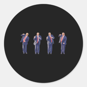 Adesivo Redondo 45 Dance Donald Trump 47º Presidente Trump