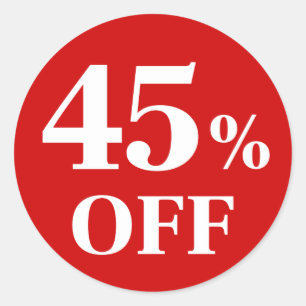 Adesivo Redondo 45% OFF Red Background Classic Round Sticker