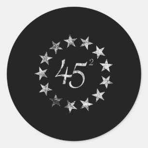 Adesivo Redondo 45 Trump ao quadrado Betsy Ross Flag 2020 Segundo 