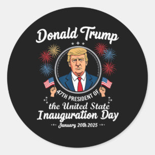 Adesivo Redondo 47º Dia da Inauguração do Presidente Donald Trump