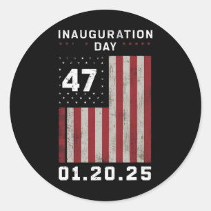 Adesivo Redondo 47.º Presidente Donald Trump Inauguração 2025 Trum