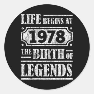 Adesivo Redondo 47 Anos De 1978 Nascimento Da Legenda 47.O Anivers