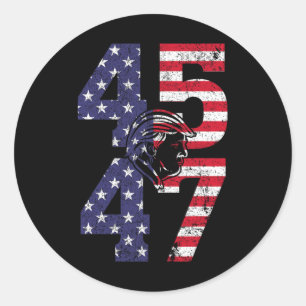 Adesivo Redondo 47 As Pessoas 2024 Ficam Com Bandeira Americana 1