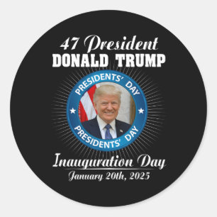Adesivo Redondo 47 Dia da Inauguração do Presidente Donald Trump 2