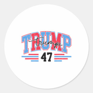 Adesivo Redondo 47 Donald Trump 2024 Bandeira Americana Eleições 2