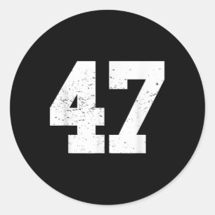 Adesivo Redondo #47 Jogador de Ventilador Esportivo T Camisa Númer