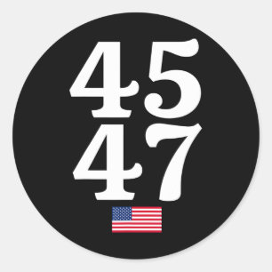 Adesivo Redondo 47 Trump 2024 Bandeira Americana