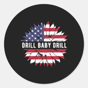 Adesivo Redondo 47 Trump Drill Bebê Furadeira Inauguração EUA Amér