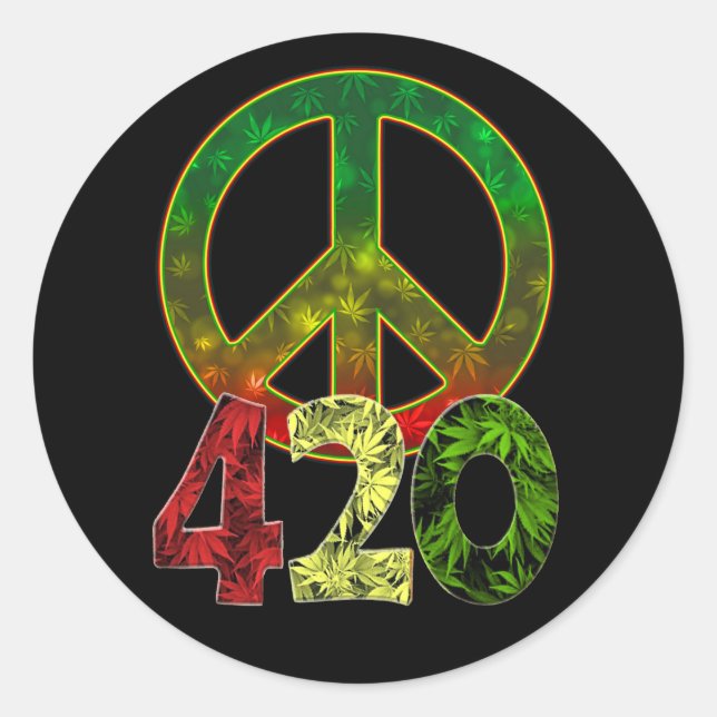 Adesivo Redondo 4 20 Paz (Frente)