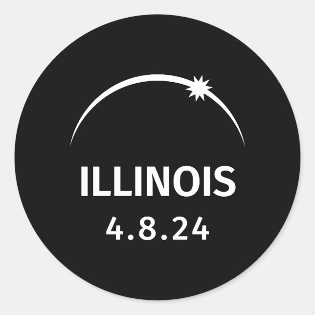 Adesivo Redondo 4.28.24 Solar Eclipse Illinois (Frente)