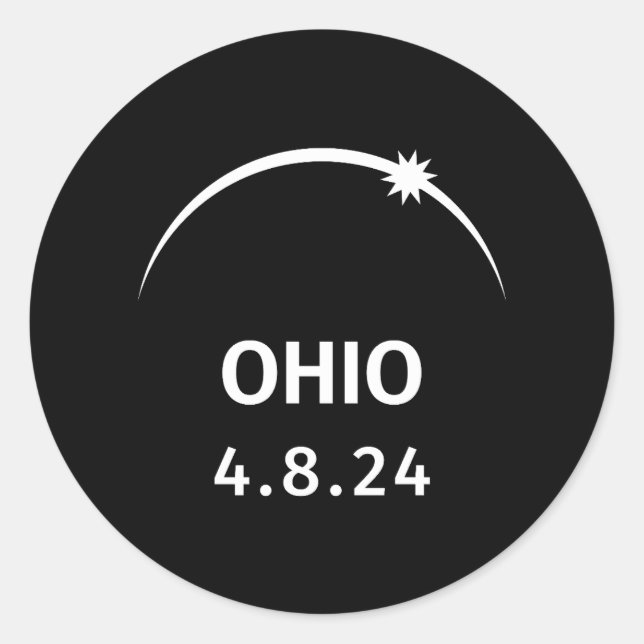 Adesivo Redondo 4.8.24 Eclipse Solar Ohio (Frente)