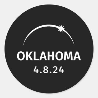 Adesivo Redondo 4.8.24 Eclipse Solar Oklahoma