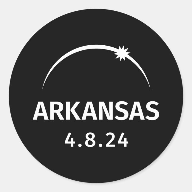 Adesivo Redondo 4.8.24 Solar Eclipse Arkansas (Frente)
