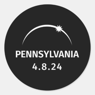 Adesivo Redondo 4.8.24 Solar Eclipse Pensilvânia