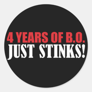 Adesivo Redondo 4 anos de fedores da BO apenas!