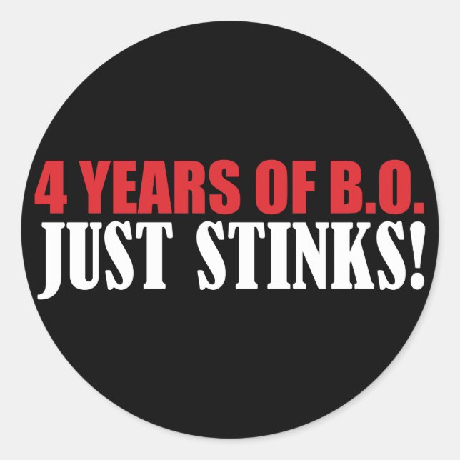 Adesivo Redondo 4 anos de fedores da BO apenas! (Frente)