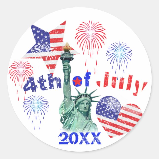 Adesivo Redondo 4 de julho (Frente)