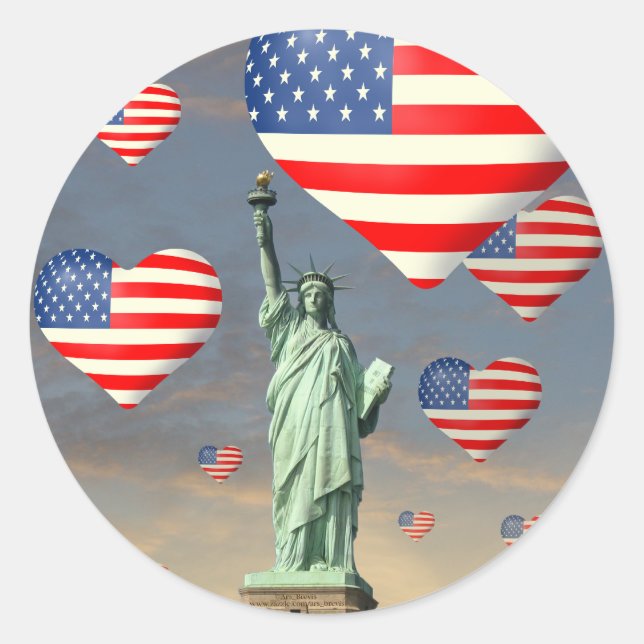 Adesivo Redondo 4 de julho (Frente)