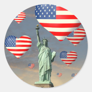 Adesivo Redondo 4 de julho