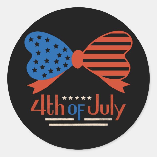 Adesivo Redondo "4 de julho" Arco Patriótico Personalizado (Frente)