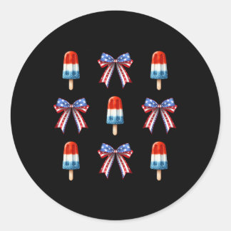 Adesivo Redondo 4 De Julho Arcos De Picolé Bandeira Americana P