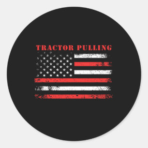 Adesivo Redondo 4 De Julho, Bandeira Patriótica Trator Pullin