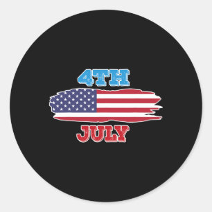 Adesivo Redondo 4 De Julho Camisa 4 De Julho Bandeira Americana Pa