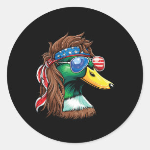 Adesivo Redondo 4 De Julho Camisa Do Duque Usa Bandeira Funny Patr