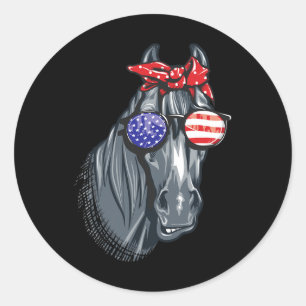 Adesivo Redondo 4 De Julho Camisa Mulher Horta American Fla