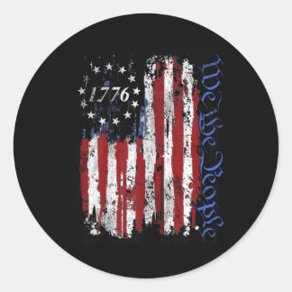 Adesivo Redondo 4 De Julho Camisas Que São As Pessoas 1776, Bandei
