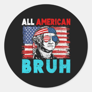 Adesivo Redondo 4 De Julho Crianças Patriotas Todos Americanos Bru