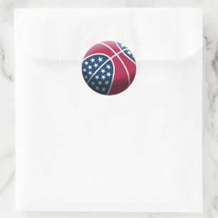 Adesivo Redondo 4 de julho de basquetebol