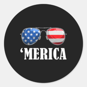 Adesivo Redondo 4 de julho Dia da Independência Americana Patrio