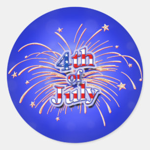 Adesivo Redondo 4 de julho Fireworks Round Sticker