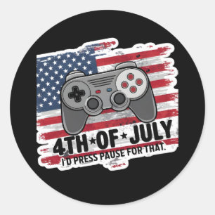 ADESIVO REDONDO 4 DE JULHO GAMER STICKERS