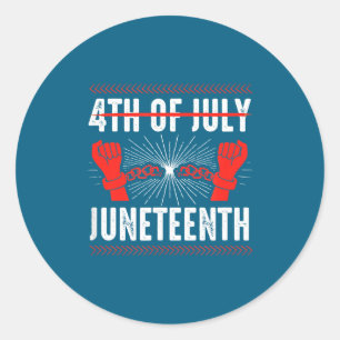 Adesivo Redondo 4 de julho juneteenth dia da independência preto