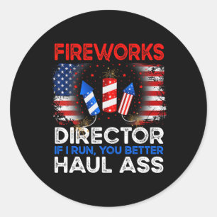 Adesivo Redondo 4 De Julho Men Fireworks Diretor Se Eu Lhe Dirigir