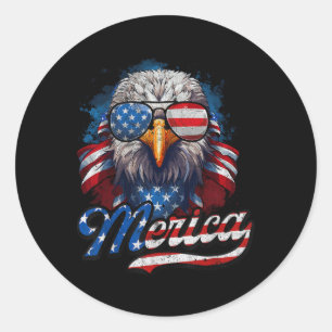 Adesivo Redondo 4 De Julho Merica Eagle Eua Flag American Indepen
