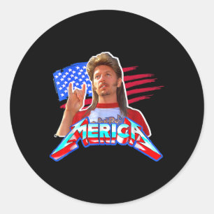 Adesivo Redondo 4 De Julho Merica Engraçado Com Vintage Nome Joe L