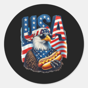 Adesivo Redondo 4 De Julho Orgulho Patriótico Águia Balda American