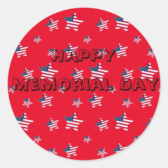 Adesivo Redondo 4 de julho patriótico, partido estrelado na améric (Frente)